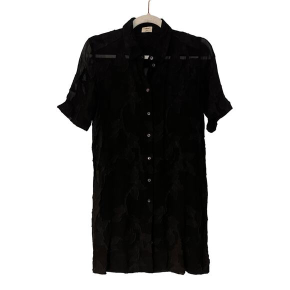 Artizia Wilfred Black Sheer Short Sleeve Minid Dress XXS - Picture 1 of 9